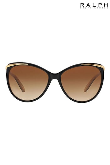 Ralph by Ralph Lauren Black Butterfly Frame Sunglasses top (D08089) | £96