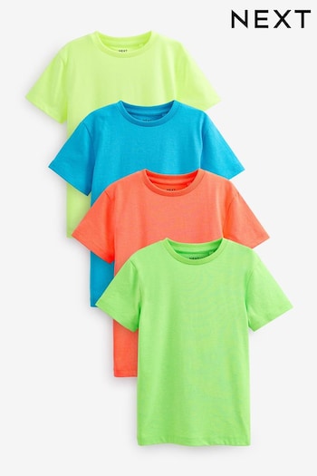 Multi Fluro Short Sleeves T-Shirts cropped 4 Pack (3-16yrs) (D08118) | £16 - £22