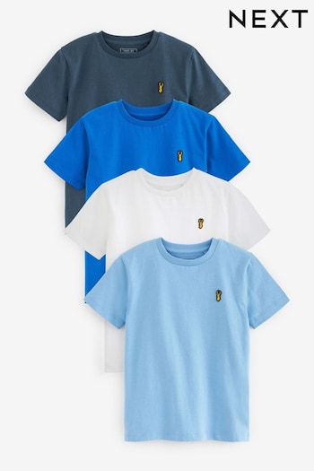 Blues Short Sleeve Stag Embroidered T-Shirts 4 Pack (3-16yrs) (D08120) | £20 - £26