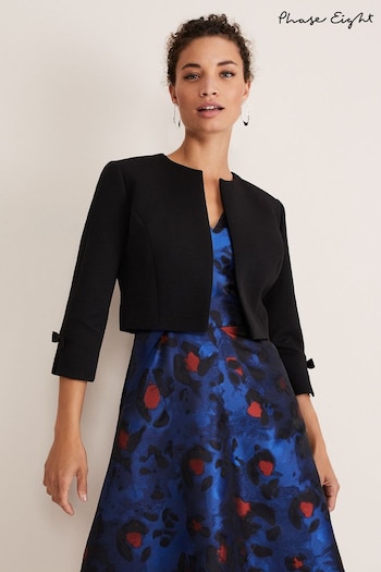Phase Eight Zoelle Bow Detail Black Jacket (D08306) | £99