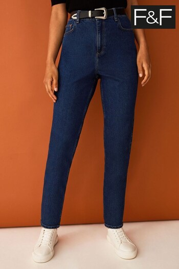 F&F Blue Belted Mom Jeans (D08367) | £25