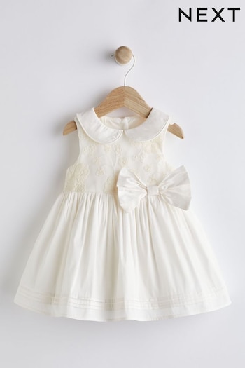 Ivory White Prom Baby Dress (0mths-2yrs) (D08442) | £36 - £38