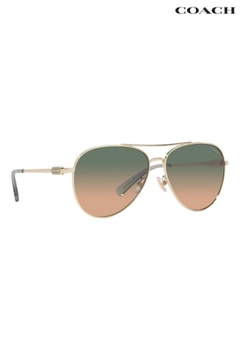 Coach Gold CD474 Pilot Sunglasses (D08497) | £142