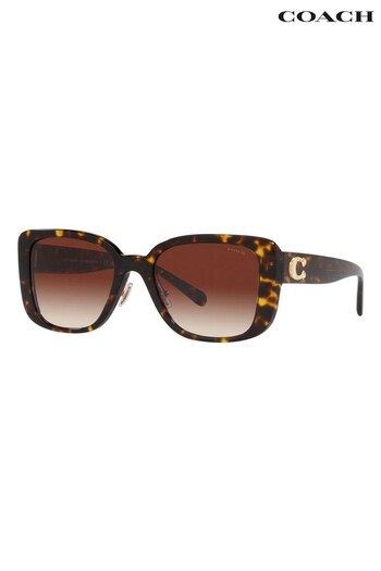 Coach pocket Brown CD472 Rectangular Sunglasses (D08500) | £123