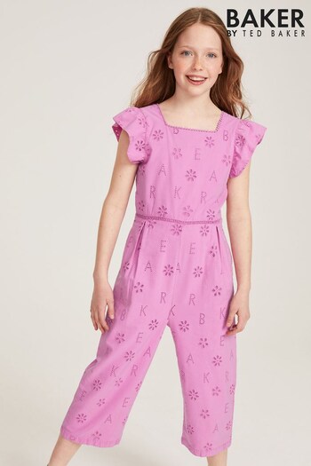 Baker by Ted Baker Pink Broderie Jumpsuit (D08885) | £35 - £42