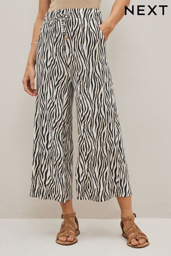 Zebra Print Jersey Culotte Trousers (D08975) | £25