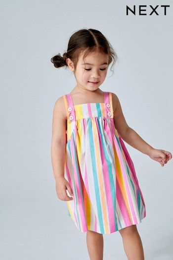 Rainbow Stripe Printed Cotton Sundress (3mths-8yrs) (D08996) | £12 - £15