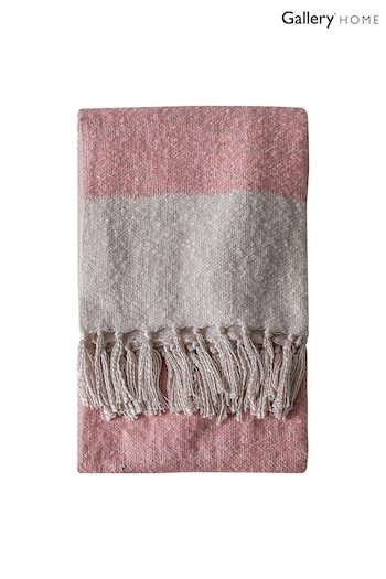 Gallery Home Pink Tonal Faux Fur Throw (D09025) | £32