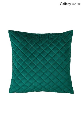 Gallery Home Green Trellis Velvet Cushion (D09033) | £24