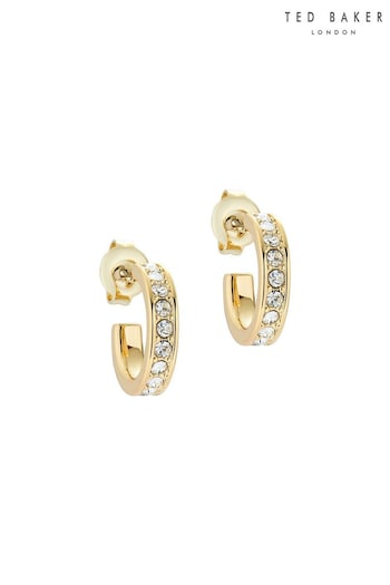 Ted Baker Gold Tone SEENITA: Crystal Small Hoop Earrings (D09173) | £30