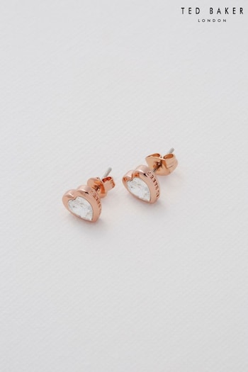 Ted Baker HAN: Gold Crystal Heart Earrings For Women (D09176) | £30
