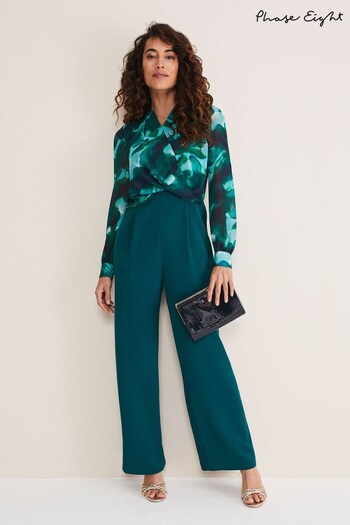 Phase Eight Green Multi Lexi Print Jumpsuit (D09279) | £139