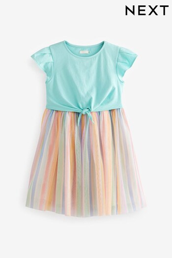 Teal Blue Rainbow Skirt Dress (3-16yrs) (D09293) | £19 - £25