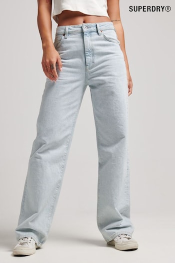 Superdry Blue Organic Cotton Vintage Wide Leg Jeans (D09434) | £65