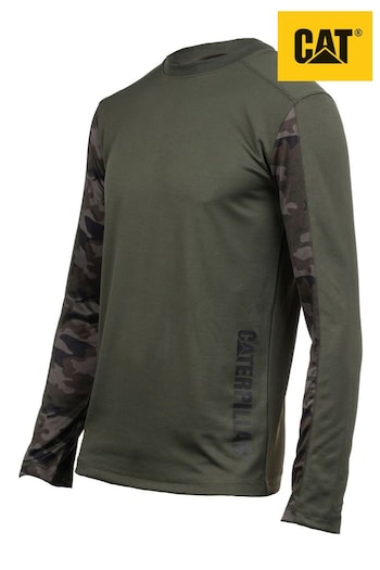 CAT Green Coolmax Long Sleeve T-Shirt (D09479) | £43