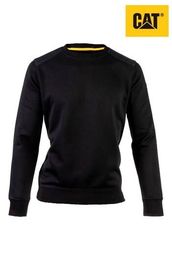 CAT Black Essentials Crewneck Sweatshirt (D09500) | £19.50