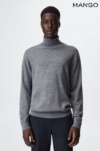 Mango Grey Turtleneck Wool Sweater (D09579) | £50