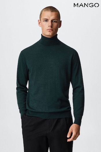 Mango Green Turtleneck Wool Sweater (D09580) | £50