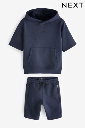 Navy Short Sleeve con Hoodie and Shorts Set (3-16yrs) (D09681) | £21 - £29