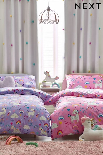 2 Pack Multi Unicorn Duvet Cover and Pillowcase Set (D09903) | £21 - £23