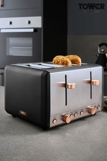 Tower Black Cavaletto 4 Slice Toaster (D10016) | £50