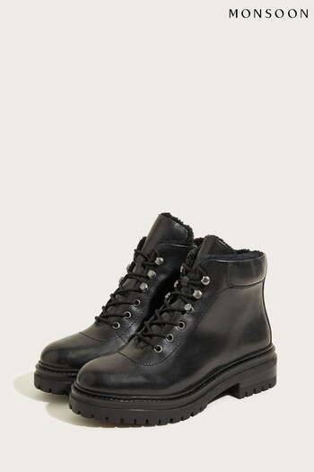 Monsoon Black Leather Walking Boots (D10225) | £85
