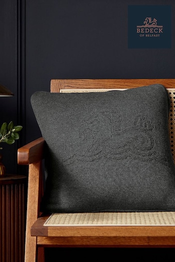Bedeck of Belfast Grey Signature Knit Cushion (D10303) | £50