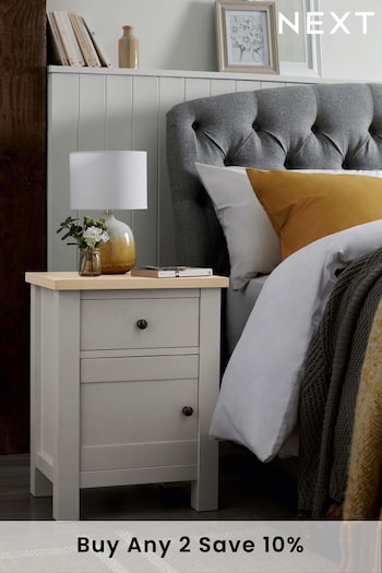 Dove Grey Malvern Paint Effect 2 Drawer Bedside Table (D10431) | £165