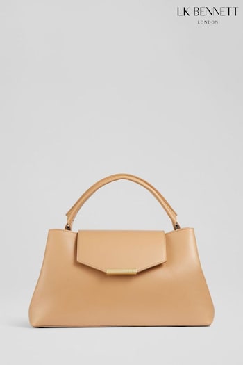 LK Bennett Harbour Leather Trapeze Brown Tote Bag (D10440) | £329