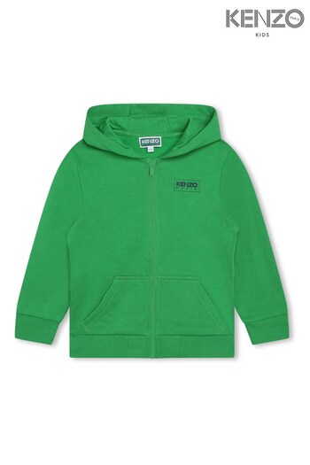 KENZO KIDS Green Zip Through Hoodie (D10461) | £103 - £113