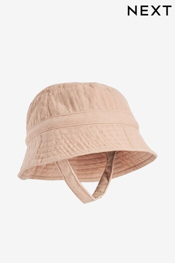 Tan Brown Baby Bucket Hat (0mths-2yrs) (D10636) | £7