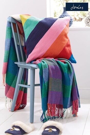 Joules Blue Chatsworth Check Throw (D10976) | £150