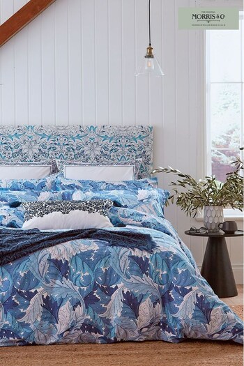 Morris & Co Blue Acanthus Duvet Cover and Pillowcase Set (D11175) | £90 - £145