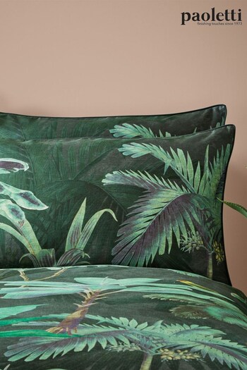 Riva Paoletti Set of 2 Green Siona Piped Pillowcases (D11279) | £17