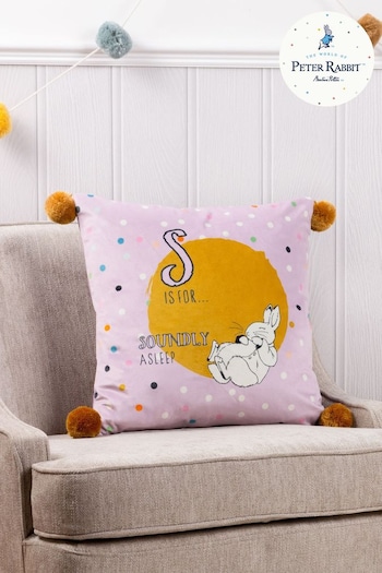 Peter Rabbit™ Lilac Dotty Playful Printed Cushion (D11371) | £21