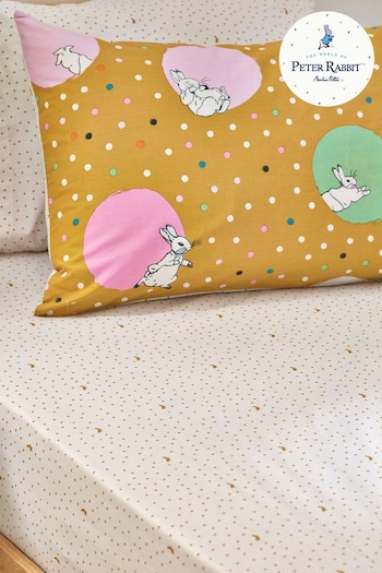 Peter Rabbit™ Ochre Yellow Dotty Playful Printed Fitted Sheet (D11376) | £9 - £17