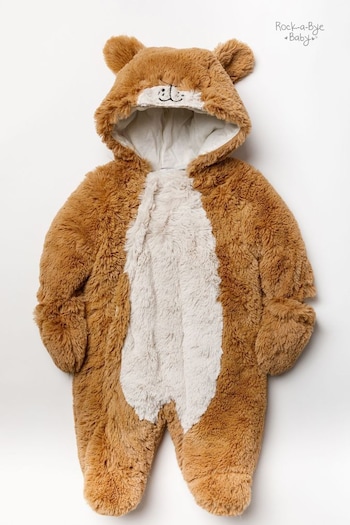 Rock A Bye Baby Boutique Brown Bunny Padded Snowsuit (D11515) | £30