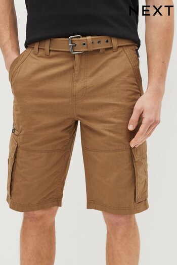 Tan Brown Belted Cargo Shorts (D12433) | £13.50