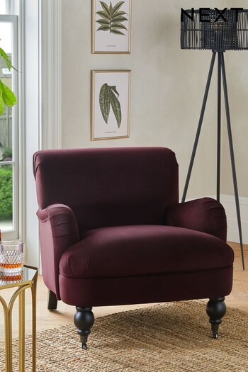 Opulent Velvet Plum Purple Lilly Accent Chair (D12510) | £350