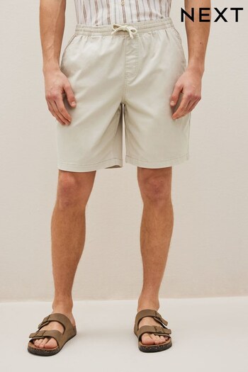 Stone Natural Drawstring Waist Shorts with Stretch (D12511) | £18