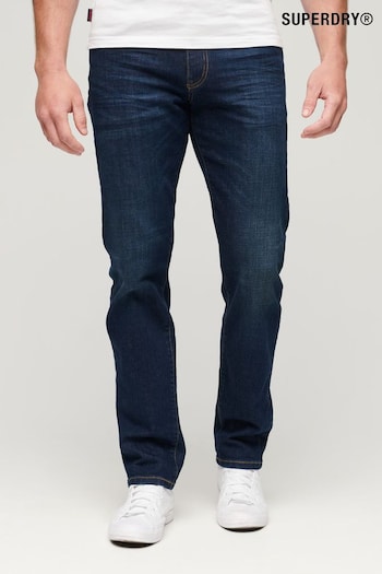 Superdry Blue Cotton Slim Straight Embroidered jeans (D12628) | £75