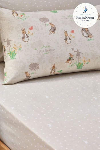 Peter Rabbit™ Natural Beige Classic Watercolour Printed Fitted Sheet (D12644) | £11 - £20