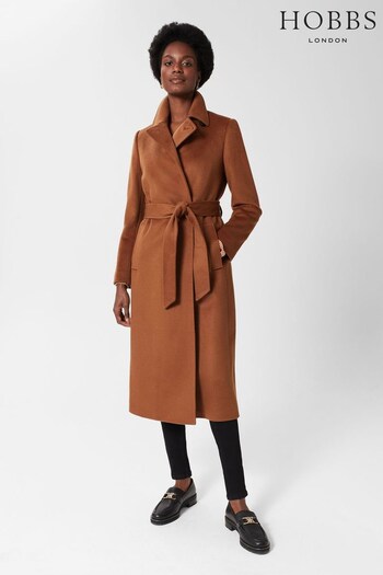 Hobbs Livia Brown Wool Coat (D12722) | £349