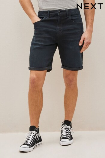 Dark Inky Blue Straight Stretch Denim Jumper Shorts (D12765) | £22