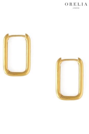 Orelia London Gold Plated Clean Metal Squoval Hoop Earrings (D12775) | £20