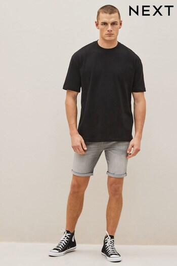 Light Grey Skinny Stretch Denim Shorts (D12806) | £22