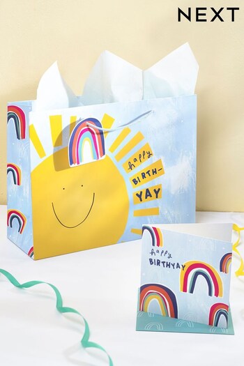 Yellow Sunshine Card and Gift Bag Set (D12814) | £4