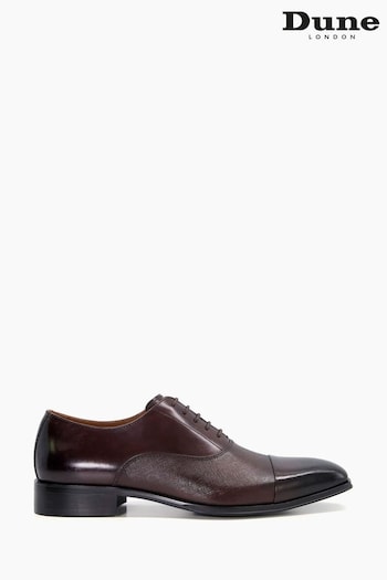 Dune London Black Sheet Saffiano Emboss Oxford Shoes (D12841) | £130