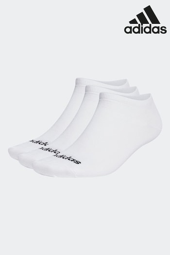 adidas White Adult Thin Linear Low-Cut Socks 3 Pairs (D12912) | £8