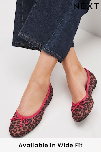 Leopard Print Regular/Wide Fit Forever Comfort® Ballerina Shoes (D12944) | £22